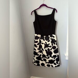 Talbots, Vintage Black and‎ White Pleated Cocktail Mini Dress